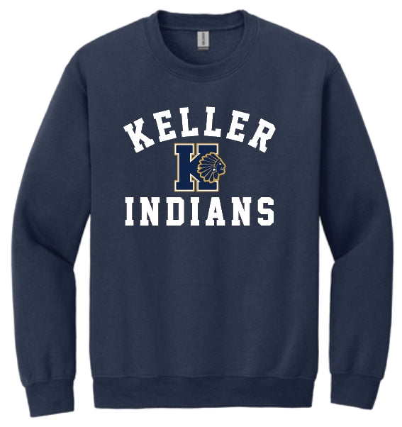 Keller Indians Long Sleeve Crewneck Fleece